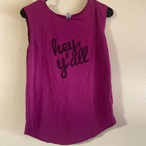 Magenta hey y’all tank top